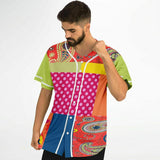 Chili Pepper Patchwork Button Front Jersey Button Front Shirt - Thathoodyshop