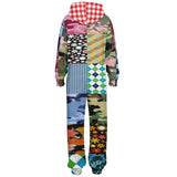 Army Brat Unisex Fleece Unisex Patchwork Romper Fleece Romper - Thathoodyshop