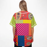 Chili Pepper Patchwork Button Front Jersey Button Front Shirt - Thathoodyshop