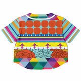 Queenie Eco-Poly Cropped Button Front Jersey Cropped Baseball Jersey - Thathoodyshop