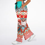 Coral Springs Abstract Paisley Patchwork Eco-Poly Wide Leg Pants Athletic Flare Joggers - Thathoodyshop
