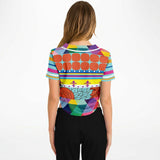 Queenie Eco-Poly Cropped Button Front Jersey Cropped Baseball Jersey - Thathoodyshop