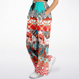 Coral Springs Abstract Paisley Patchwork Eco-Poly Wide Leg Pants Athletic Flare Joggers - Thathoodyshop