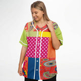 Chili Pepper Patchwork Button Front Jersey Button Front Shirt - Thathoodyshop