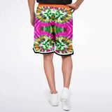 Orange Starburst Basketball Shorts Basketball Short Rib - AOP - Thathoodyshop
