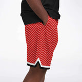 Red Par 4 Basketball Shorts Basketball Short Rib - AOP - Thathoodyshop
