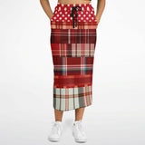 Jersey Salsa Plaid Patchwork Long Pocket Skirt Long Pocket Skirt - Thathoodyshop