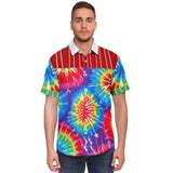 Rainbow Swirl S/S Button Down Shirt Short Sleeve Button Down Shirt - AOP - Thathoodyshop