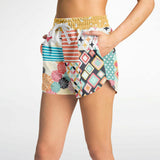 Old Miami Geo Patchwork Running Shorts Running Shorts - Thathoodyshop