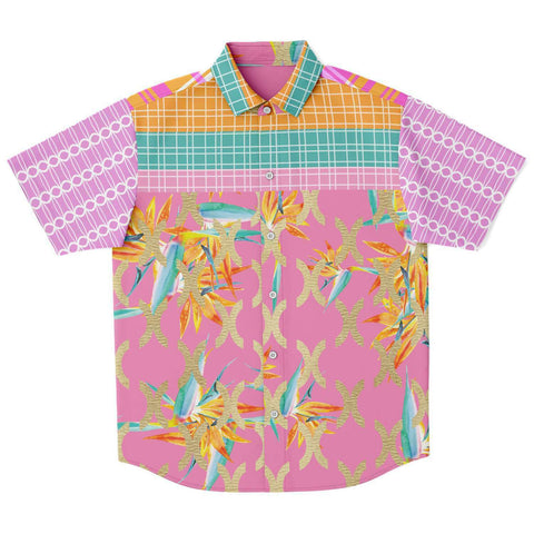 Pink Passion S/S Button Down Shirt Short Sleeve Button Down Shirt - AOP - Thathoodyshop