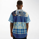 Andromeda Blue Hobo Patchwork Button Front Jersey Button Front Shirt - Thathoodyshop