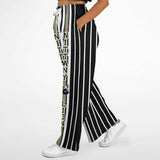 Ebony and Ivory Pinstripe Flare Leg Joggers Bellbottoms - Thathoodyshop