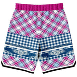 Purple Haze Plaid Basketball Shorts Basketball Shorts - Thathoodyshop