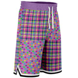 Mercury Retrograde Polka Plaid Basketball Shorts Basketball Shorts - Thathoodyshop