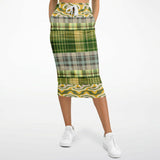 Rolling Green Plaid Pocket Maxi Skirt Long Pocket Skirt - Thathoodyshop