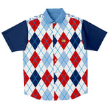 Red Par 4 S/S Button Down Shirt Short Sleeve Button Down Shirt - AOP - Thathoodyshop