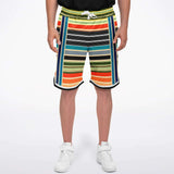 Tequila Sunrise Striped Basketball Shorts Basketball Shorts - Thathoodyshop