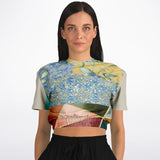 Calico Esplanade Cropped Sweater Athletic Cropped Short Sleeve Sweatshirt - AOP - Thathoodyshop