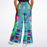 Make Me Happy Floral Plaid Stretchy Phat Bellbottoms Bellbottoms - Thathoodyshop