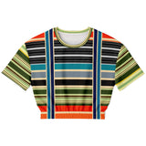 Tequila Sunrise Striped Cropped Sweater Cropped Short Sleeve Sweater - Thathoodyshop