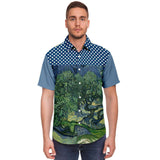 Midnight Moon S/S Button Down Shirt Short Sleeve Button Down Shirt - AOP - Thathoodyshop