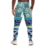 Mykonos Peacock Tile Patchwork Print Joggers Joggers - Thathoodyshop