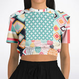 Old Miami Geometric Trefoil Cropped Sweater Cropped Short Sleeve Sweater - Thathoodyshop