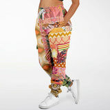 Yogananda Floral Patchwork Unisex Fleece Joggers Cargo Sweatpants - Thathoodyshop