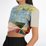 Calico Esplanade Cropped Sweater Athletic Cropped Short Sleeve Sweatshirt - AOP - Thathoodyshop