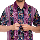 Purple Jamboree Striped Short Sleeve Button Down Shirt Short Sleeve Button Down Shirt - Thathoodyshop