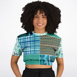 Turquoise Tonight Cropped Sweater Athletic Cropped Short Sleeve Sweatshirt - AOP - Thathoodyshop