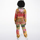 Yogananda Floral Patchwork Unisex Fleece Romper Fleece Romper - Thathoodyshop