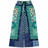 Mykonos Floral Tile Stretchy Phat Bellbottoms Wide Leg Pants - Thathoodyshop