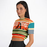 Dance Steps Rainbow Cropped Sweater Cropped Short Sleeve Sweater - Thathoodyshop