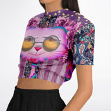 Purple Jamboree Cropped Sweater Cropped Short Sleeve Sweater - Thathoodyshop