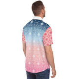 Pink Glacier S/S Button Down Shirt Short Sleeve Button Down Shirt - AOP - Thathoodyshop