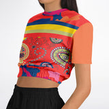 Chili Pepper Paisley Cropped Sweater Cropped Short Sleeve Sweater - Thathoodyshop