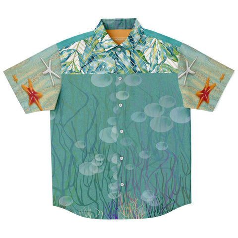 My Little Mermaid S/S Button Down Shirt Short Sleeve Button Down Shirt - AOP - Thathoodyshop