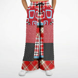 Red Pacific Palisades Patchwork Plaid Bellbottoms Bellbottoms - Thathoodyshop