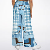 Blue Geo Plaid SW Bellbottoms Flare Leg Joggers - Thathoodyshop