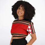 Gold Line Trio Cropped Sweater Athletic Cropped Short Sleeve Sweatshirt - AOP - Thathoodyshop