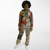 Tripoli Floral Patchwork Unisex Romper Zip-Front Romper - Thathoodyshop