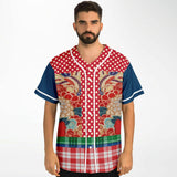 Busan Fleur Plaid Patchwork Button Front Jersey Baseball Jersey - Thathoodyshop