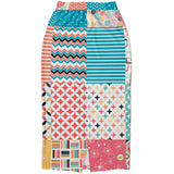 Old Miami Geo Patchwork Long Pocket Skirt Pocket Skirt - Thathoodyshop