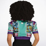 Gypsy Queen Purple Cropped Sweater Cropped Short Sleeve Sweater - Thathoodyshop