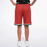 Red Par 4 Basketball Shorts Basketball Short Rib - AOP - Thathoodyshop