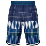 Fair Isle Blue Basketball Shorts Basketball Short Rib - AOP - Thathoodyshop