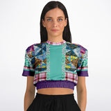 Gypsy Queen Purple Cropped Sweater Cropped Short Sleeve Sweater - Thathoodyshop