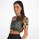 Mother Lode African Print Cropped Sweater Cropped Short Sleeve Sweater - Thathoodyshop