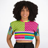 OG San Diego Polka Dot Patchwork Cropped Sweater Cropped Short Sleeve Sweatshirt - Thathoodyshop